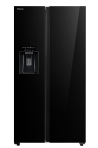Lodówka Toshiba SBS GR-RS755WI-PMJ(05) czarna stalowa bez podłączenia do bieżącej wody